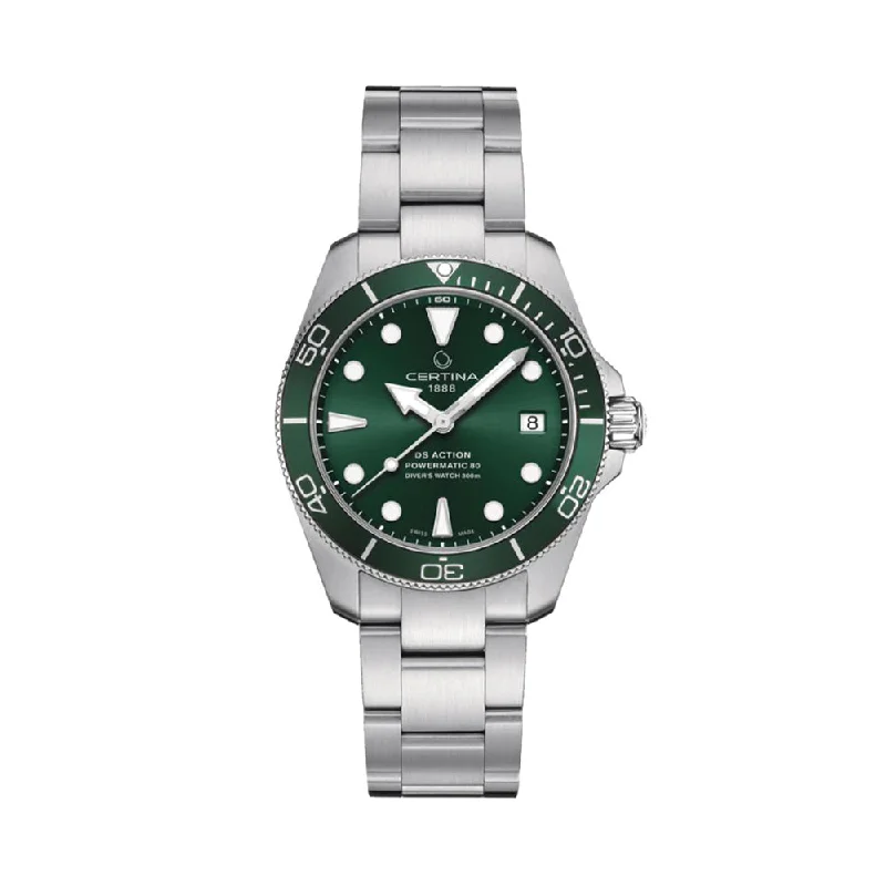 men's GMT watches with magnetic-resistant design -DS Action Diver 38mm - Green on Bracelet men's GMT watches with magnetic-resistant design -DS Action Diver 38mm - Green on Bracelet