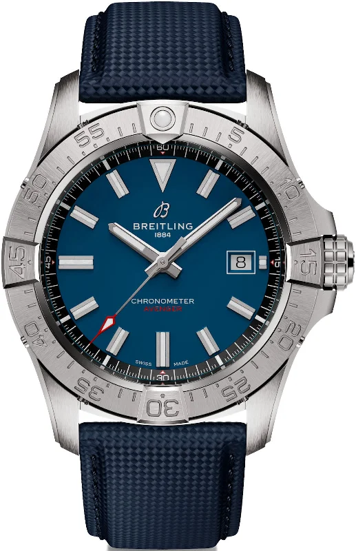 men's mechanical watches with day display -Breitling Avenger Automatic 42 Blue