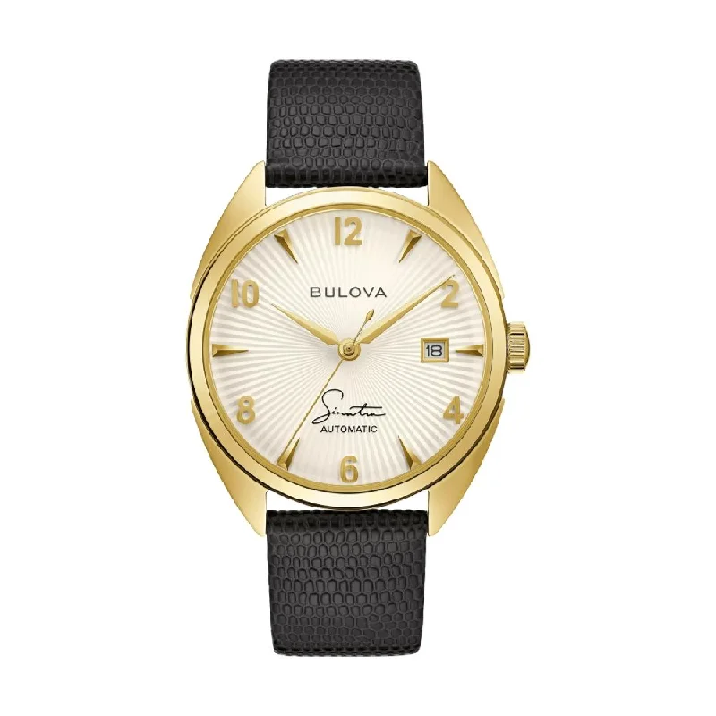 men's digital watches with ergonomic style design -Fly Me To The Moon Gold-Tone Case Silver Dial