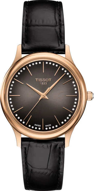 women's Tissot logo engraving watches -Tissot Watch Excellence 18ct Gold Ladies