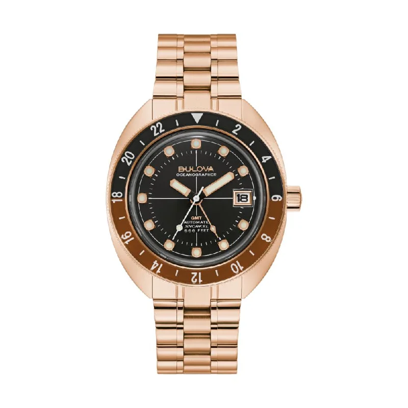 men's field watches with fabric style straps -Oceanographer GMT Black Dial