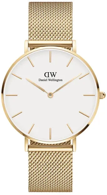 women's mechanical watches with chronograph display function -Daniel Wellington Watch Petite Evergold White 36mm