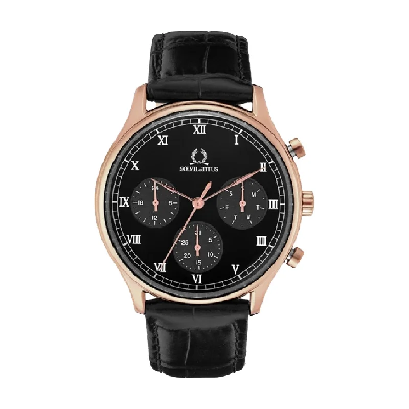 men's digital watches with altimeter -SOLVIL ET TITUS CLASSICIST W06-03256-004 MULTI-FUNCTION QUARTZ MEN WATCH