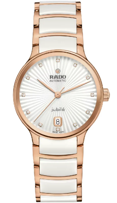Rado women's watches with leather straps-​Rado Centrix Automatic Diamonds Ladies D