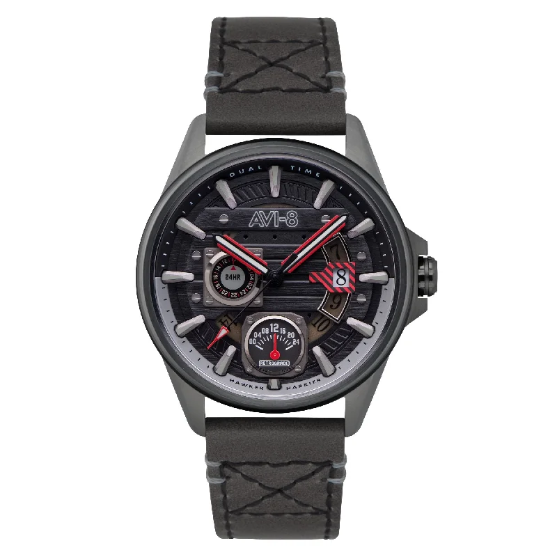 men's pilot watches with tritium style design -AVI-8 Hawker Harrier Farley Multifunction Night Sky