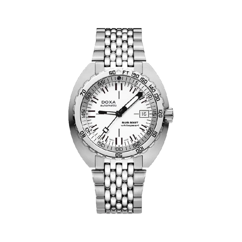 men's field watches with perpetual calendar style design -Sub 300T Whitepearl Dial on Bracelet, 42.5mm men's field watches with perpetual calendar style design -Sub 300T Whitepearl Dial on Bracelet, 42.5mm