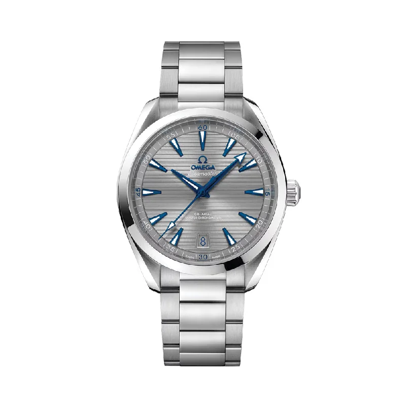 vintage-restoration specialists-Seamaster Aqua Terra 150M Co-Axial Master Chronometer 41mm - Grey on Bracelet