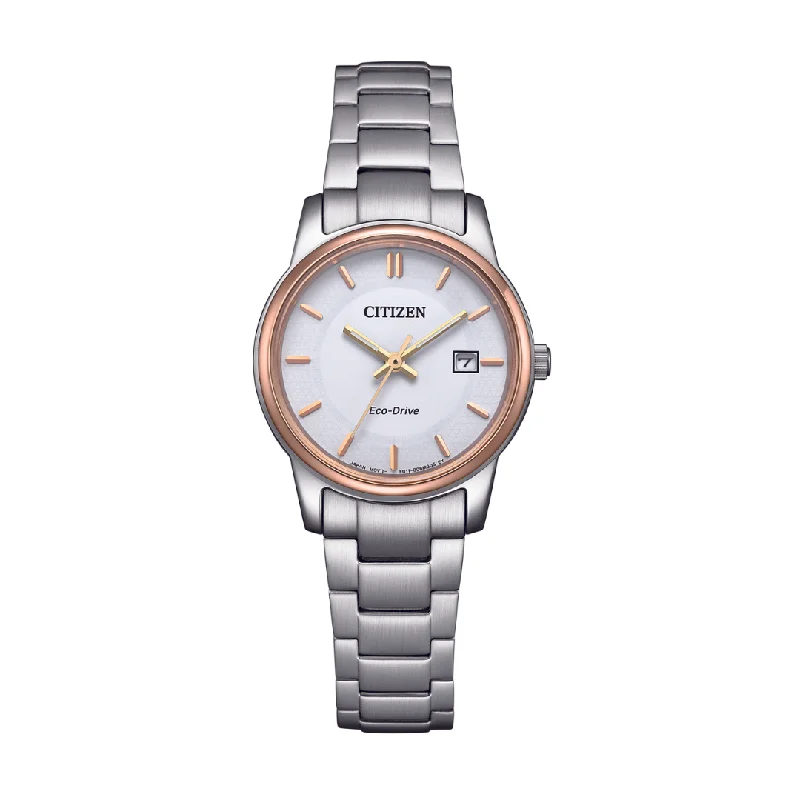 women's Citizen magnifying design watches -CITIZEN EW2319-71A ECO-DRIVE WOMEN WATCH