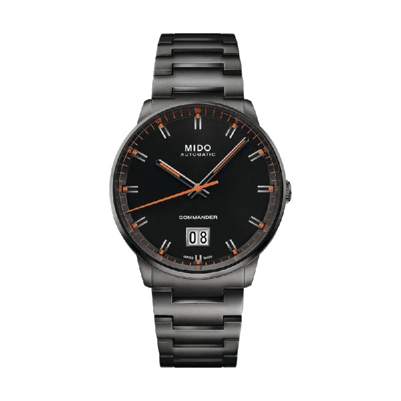 men's pilot watches with ergonomic design -Commander Big Date Black Bracelet PVD