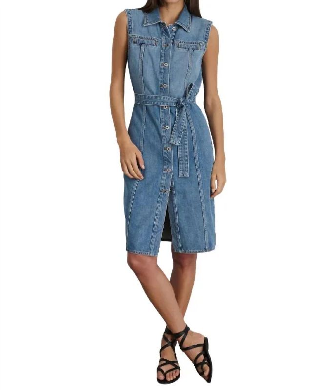 Adeline Denim Dress In Blue